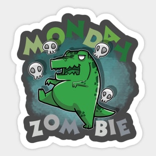 Monday Zombie Tyrannosaurus Rex walking Sticker